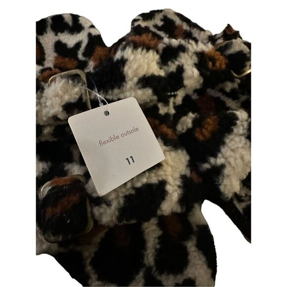 Leopard Print Fur Lined Birkenstock Type Sandal - Picture 4 of 9